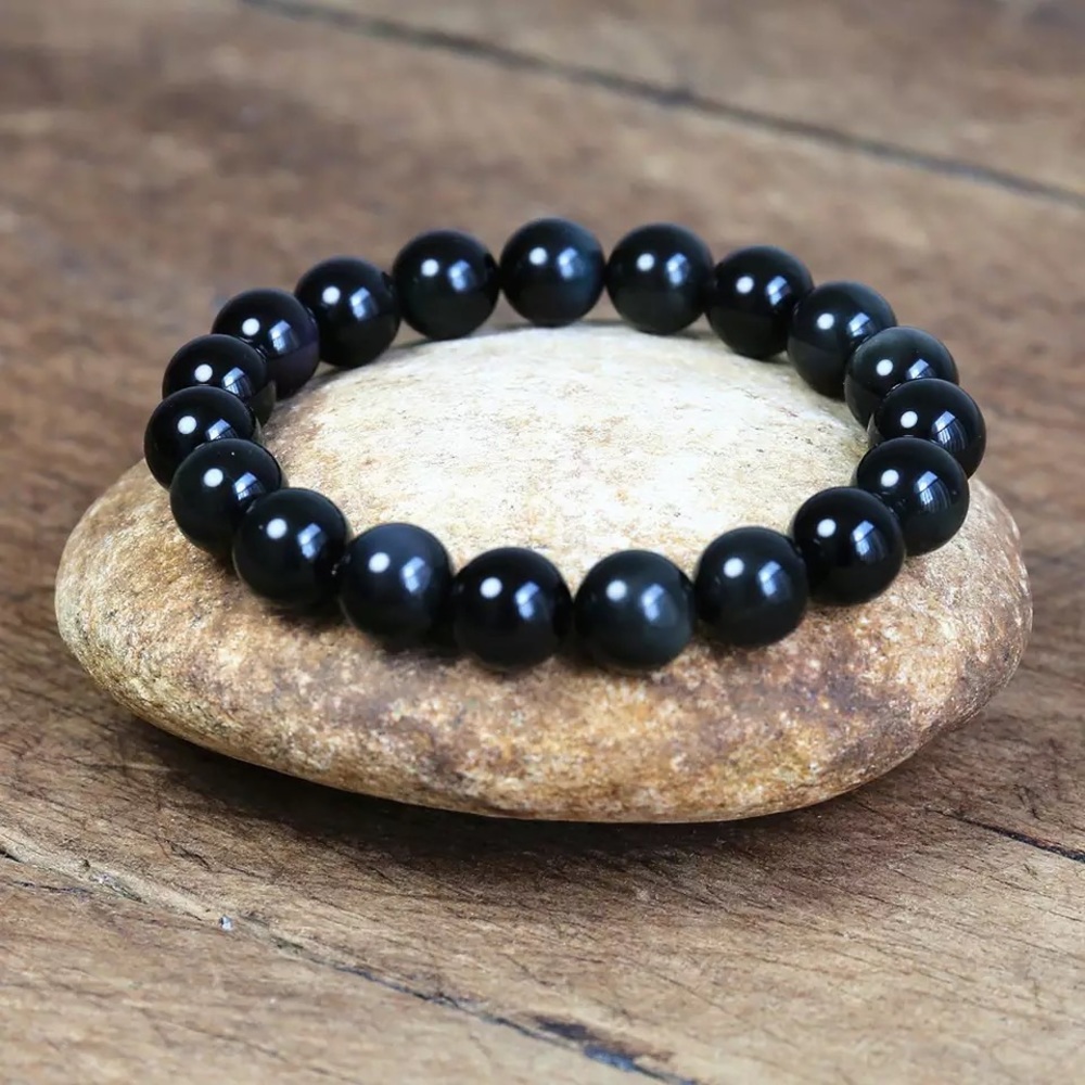 Reiki Infused Black Onyx 19cm Bracelet 8mm